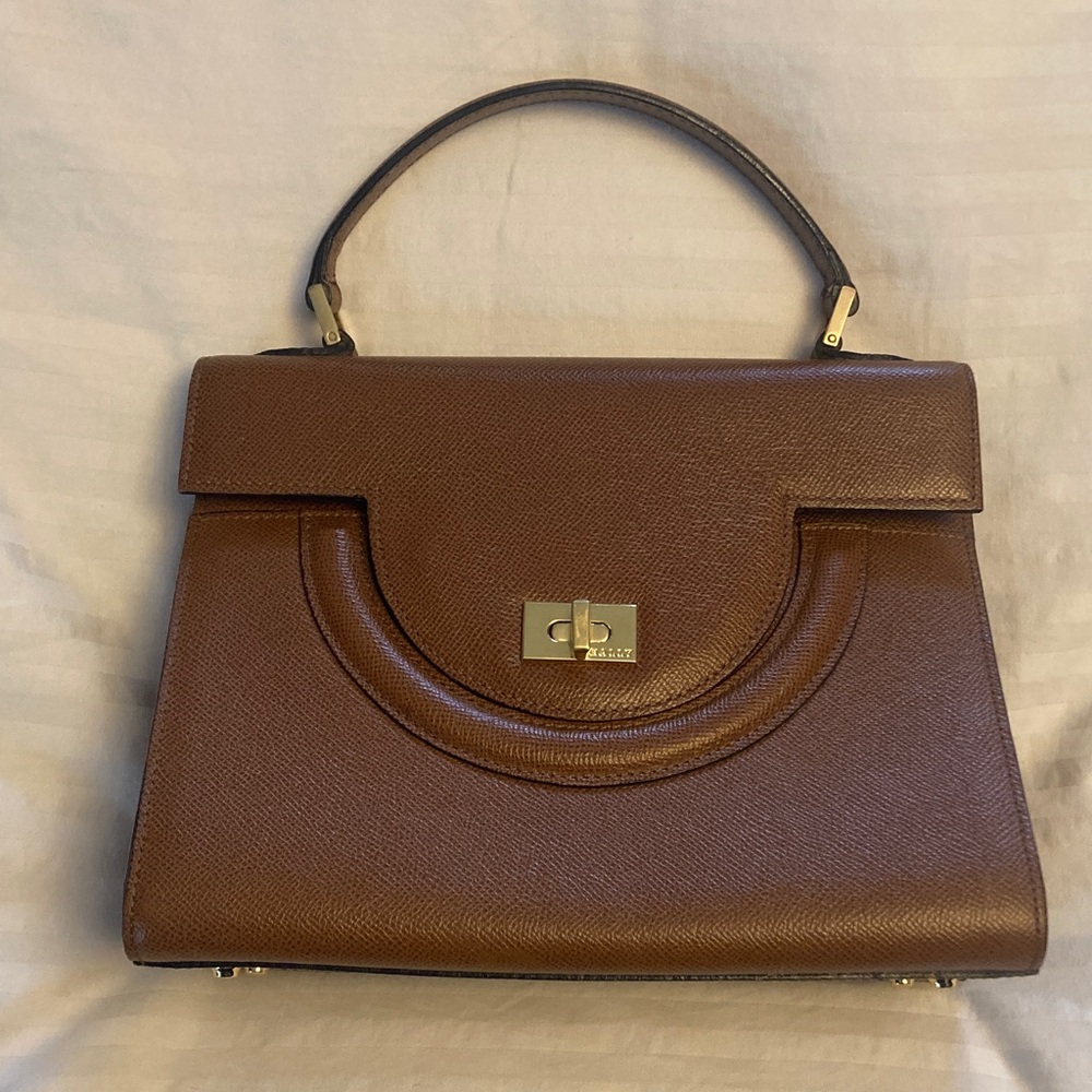 Bally Brown Leather Top Handle Bag